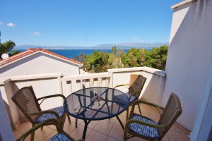 View over the Adriatic Sea from duplex apartment in Croatia on Brac Island