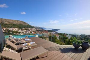 Rooftop pool and panoramic view Dubrovnik villa