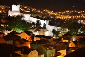 Night view over Dubrovnik