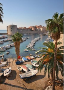 Scenic view of Dubrovnik old City Harbour, Croatia