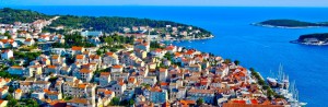 Overview of Hvar Town in Croatia