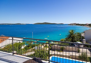 See view from Holiday House with pool to Rent near Trogir in Croatia