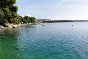 Sea view in Croatia with little boat