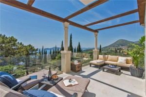 Luxury villa terrace view in Croatia